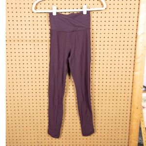 Athleta Elation Crossover Rib 7/8 Tight Leggings Plum Purple XXS Yoga Workout